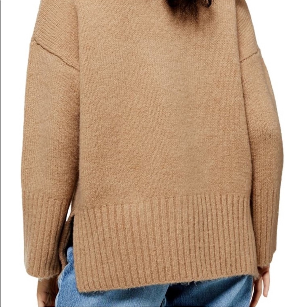 Topshop Supersoft Deep Hem Crewneck Sweater Camel XS - Picture 2 of 13